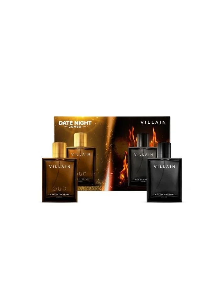 VILLAIN Date Night Combo Eau de Parfum (EDP) Perfume for men, Classic & OUD Combo For Men, Gifts for Men, 100 ml x 2 (200 ml)