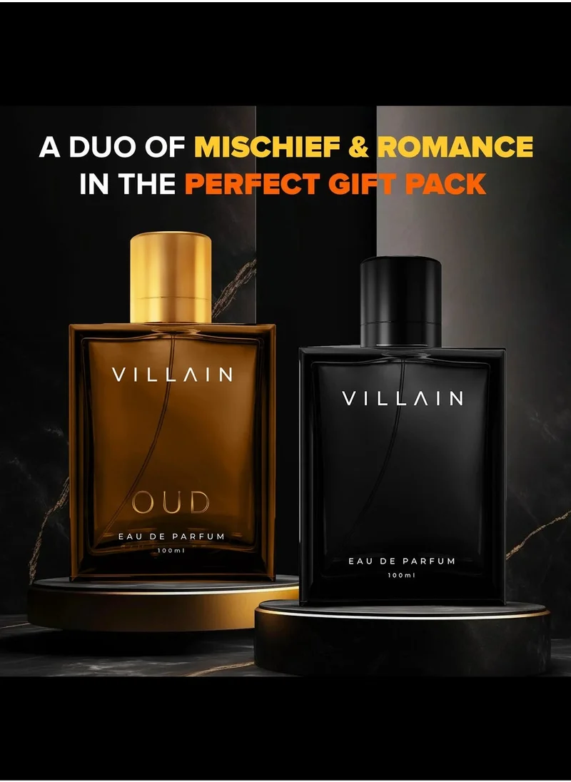 VILLAIN Date Night Combo Eau de Parfum (EDP) Perfume for men, Classic & OUD Combo For Men, Gifts for Men, 100 ml x 2 (200 ml)