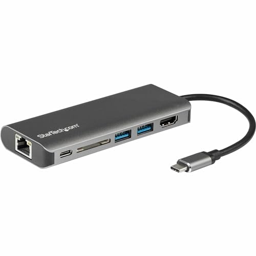 StarTech.com USB C Multiport Adapter, Portable USB-C Dock to 4K HDMI, 2-pt USB 3.0 Hub, SD/SDHC, GbE, 60W PD Pass-Through - USB Type-C/Thunderbolt 3 - REPLACED BY DKT30CSDHPD3 (DKT30CSDHPD) - Image 1