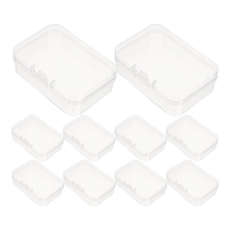 10pcs Small Clear Beads Storage Containers Box Transparent Boxes - Image 1