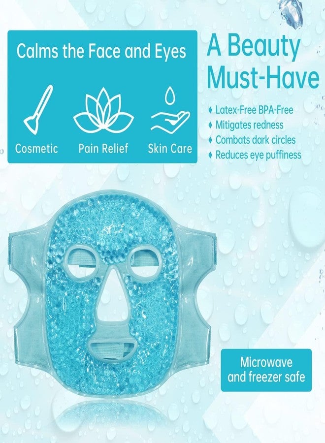 Reusable Ice Gel Face Mask – Hot & Cold Therapy Full Face Pack for Puffy Eyes Dark Circles Headache Relief & Skin Care – Cooling Gel Mask for Men & Women - Image 2