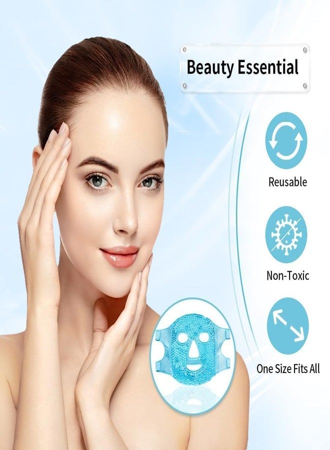 Reusable Ice Gel Face Mask – Hot & Cold Therapy Full Face Pack for Puffy Eyes Dark Circles Headache Relief & Skin Care – Cooling Gel Mask for Men & Women - Image 3