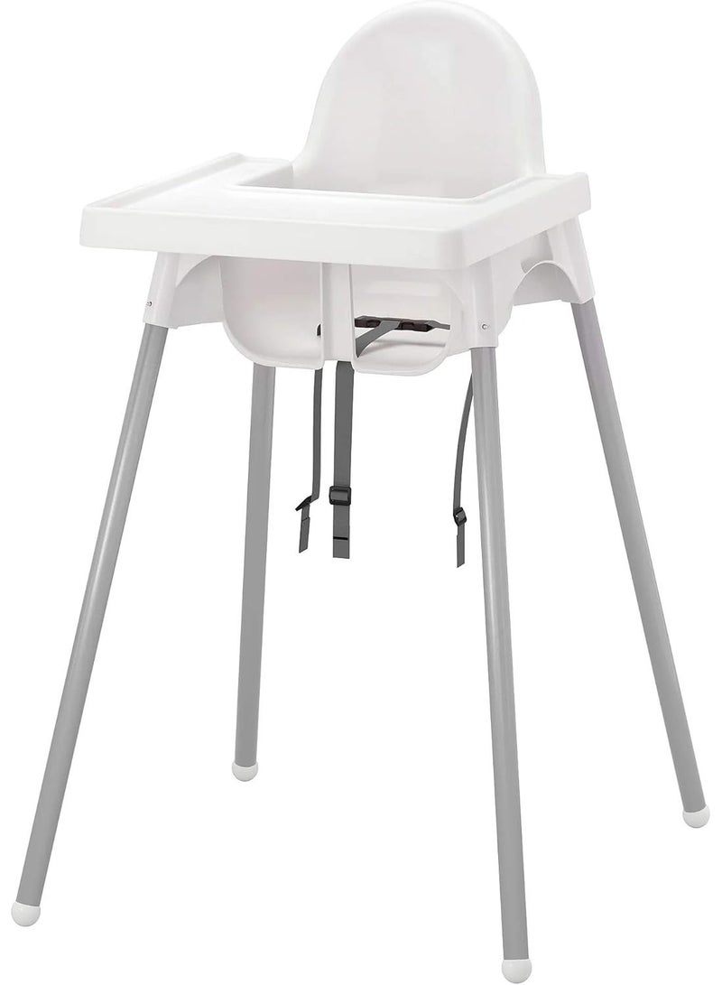 Multifunctional Portable Adjustable Feeding High Chair With Safety Belt And Dining Tray Age: 6 Months - 5 Years Color: White - Image 3