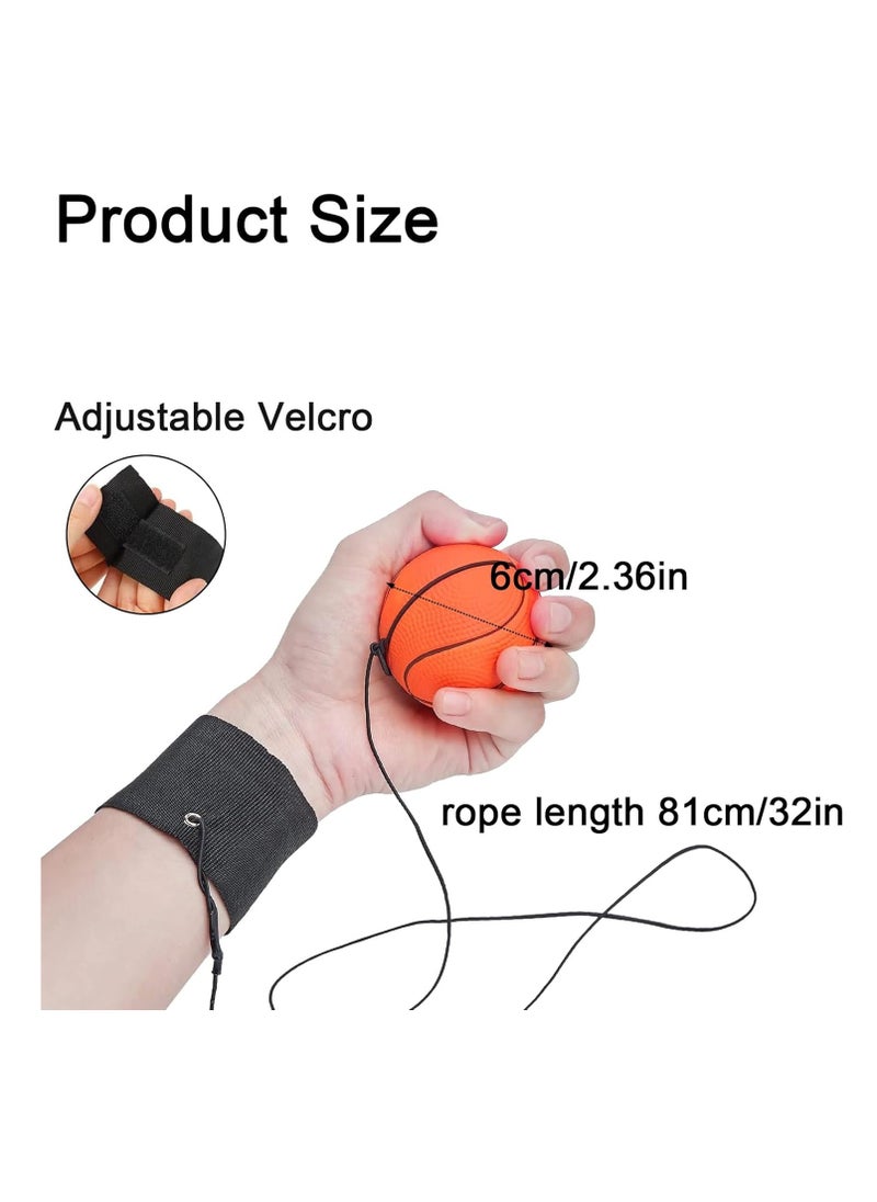 MAGIC VAULT - 4 Pcs Wrist Bounce Ball on Elastic Rope Wrist Ball with Elastic Rope Spring Ball with Elastic Rope for Kids Adults Wrist Exercise - Image 1