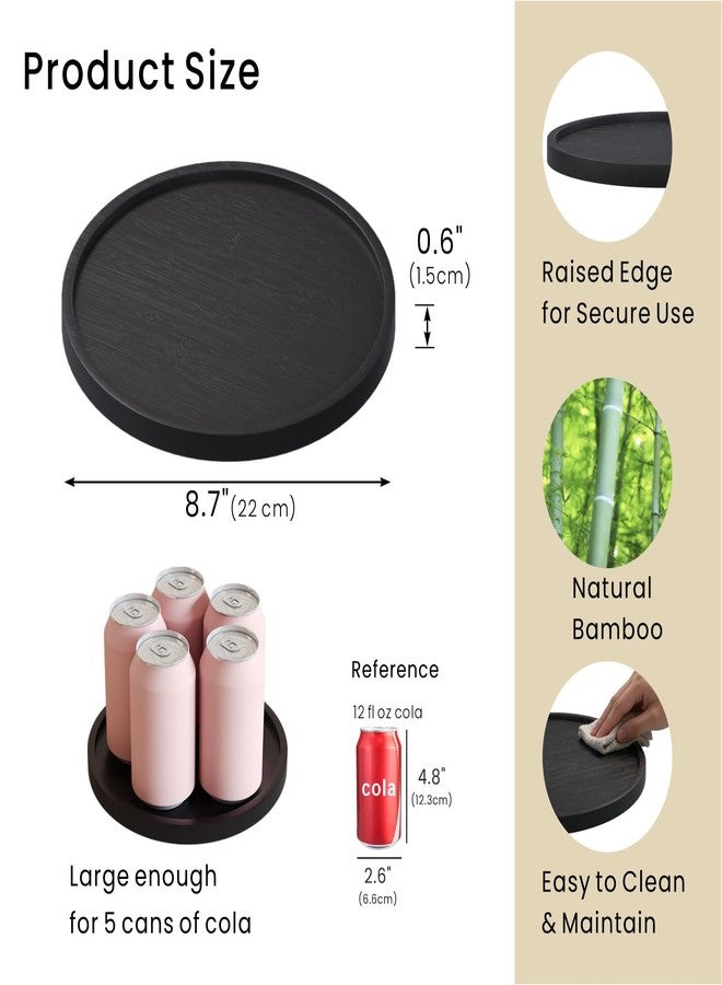VERTORGAN Bamboo Serving Tray,8.7 Inch Decorative Trays Platter for Coffee Table,Living Room,Bar,Party,Mini Charcuterie Boards Cheese Board,Home Decor（Black） - Image 5