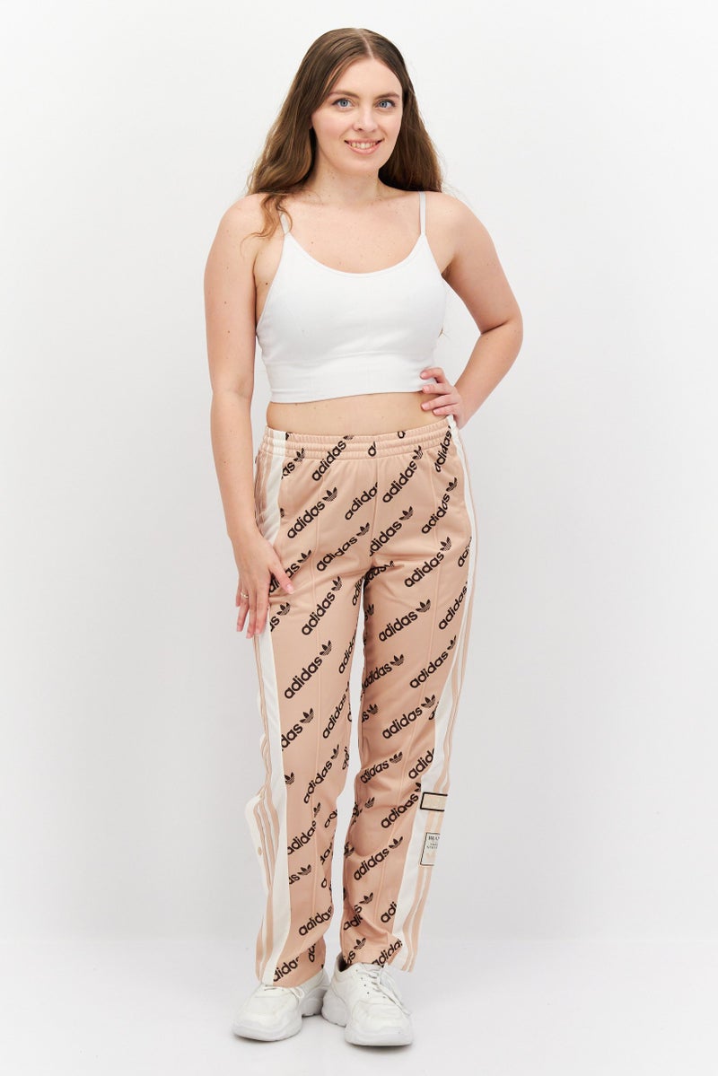 adidas Originals Women Sportswear Fit Training Sweatpants, Beige Combo - Image 3