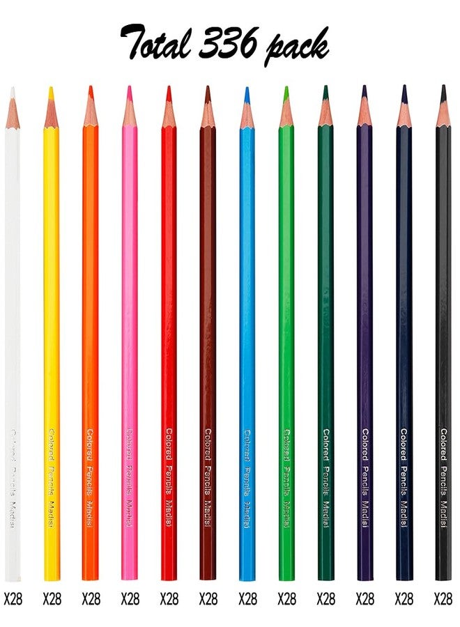 Madisi Colored Pencils Bulk - Pre-Sharpened - 12 Assorted Colors - 336 Bulk pack - Image 2