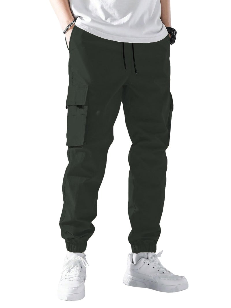 TOPLOT Men's Cargo Pants | Casual Trouser Design | Multi-Pocket Utility | Comfortable Fit Wear | Durable Construction | Easy Movement | Perfect for Casual, Outdoor & Travel (5228_38_Olive) - Image 4