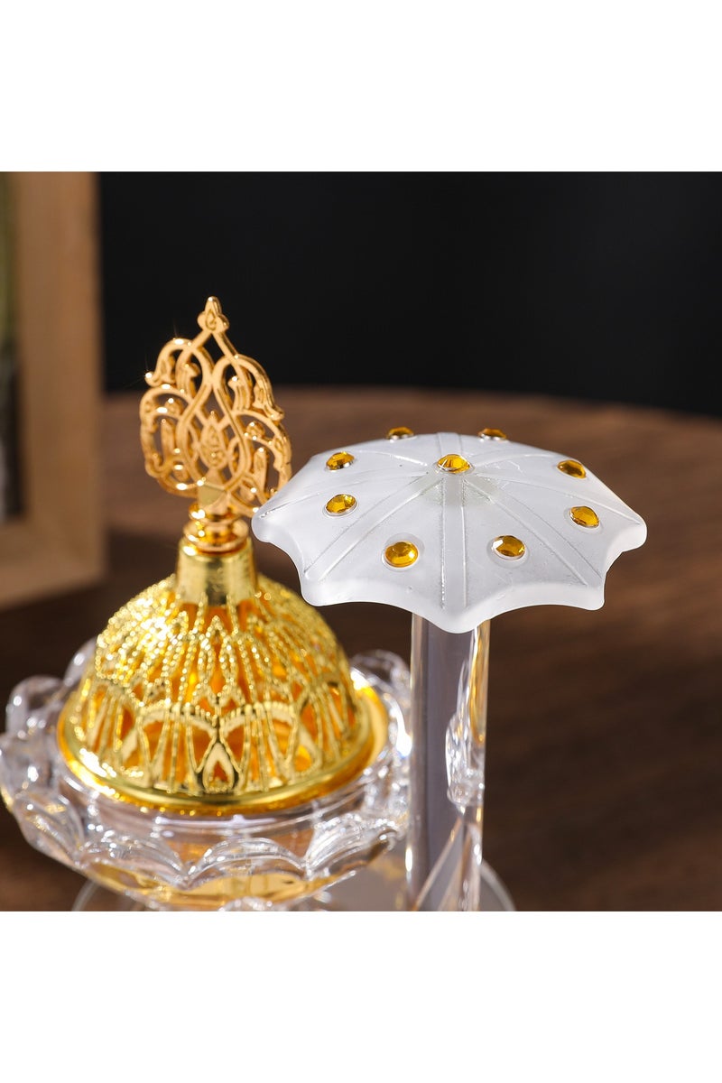 general Crystal incense burner small umbrella-shaped home crafts party atmosphere small candlestick easy to enjoy the aromatherapy time - Image 3