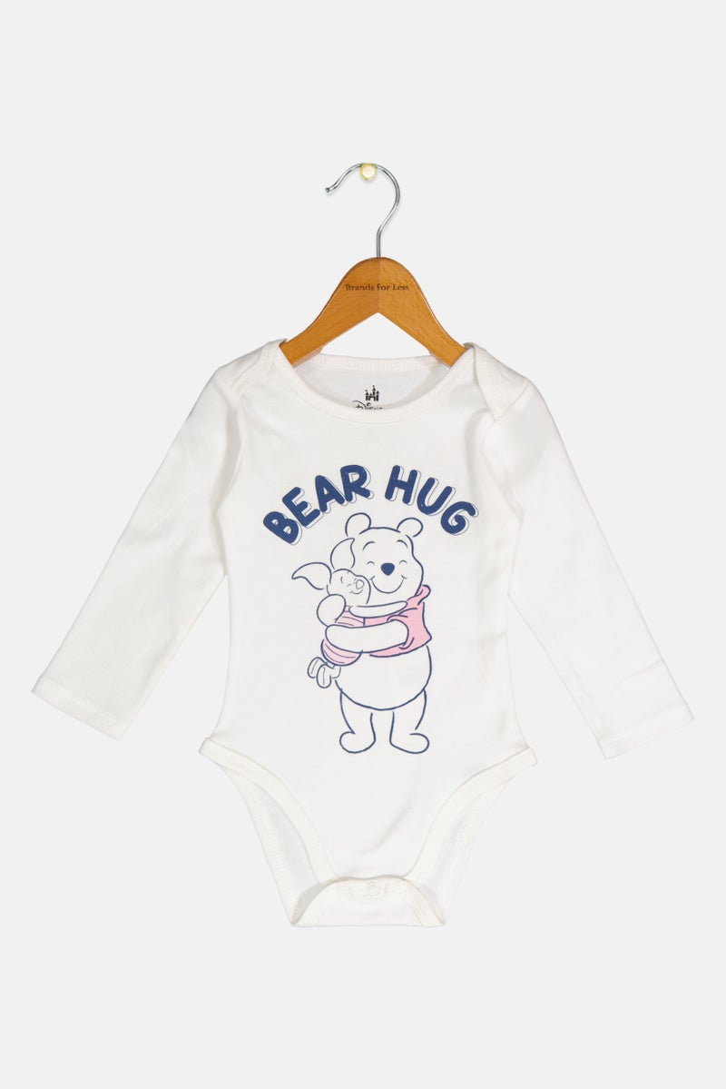 Disney Toddlers Girl Long Sleeve Graphic Print Bodysuits, White - Image 1