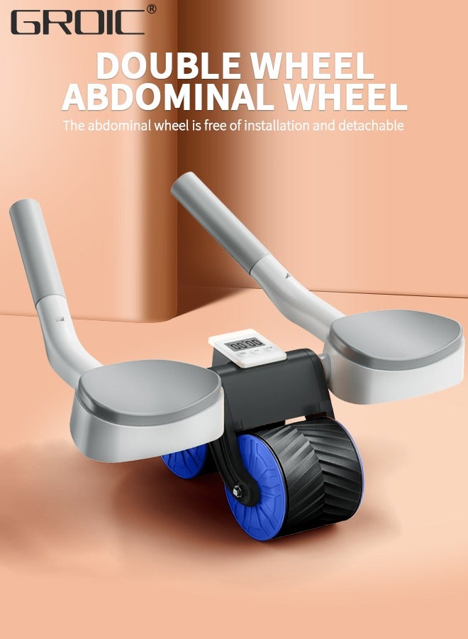 GROIC Ab Roller Wheel, Ab Workout Equipment for Abdominal and Core Strength Training, Abdominal wheel Roller Push Up Board for Core Workout, Home Gym, Ab Machine with Timer and 1 Knee Pad  - Image 2