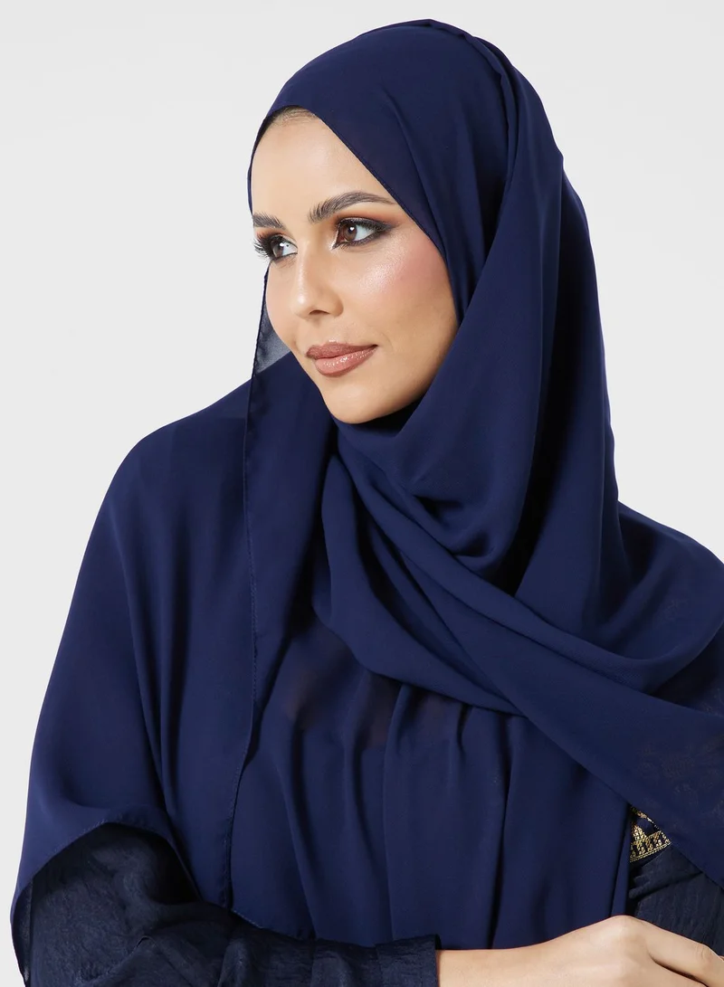 hayas closet Embroidered Button Detailed Abaya