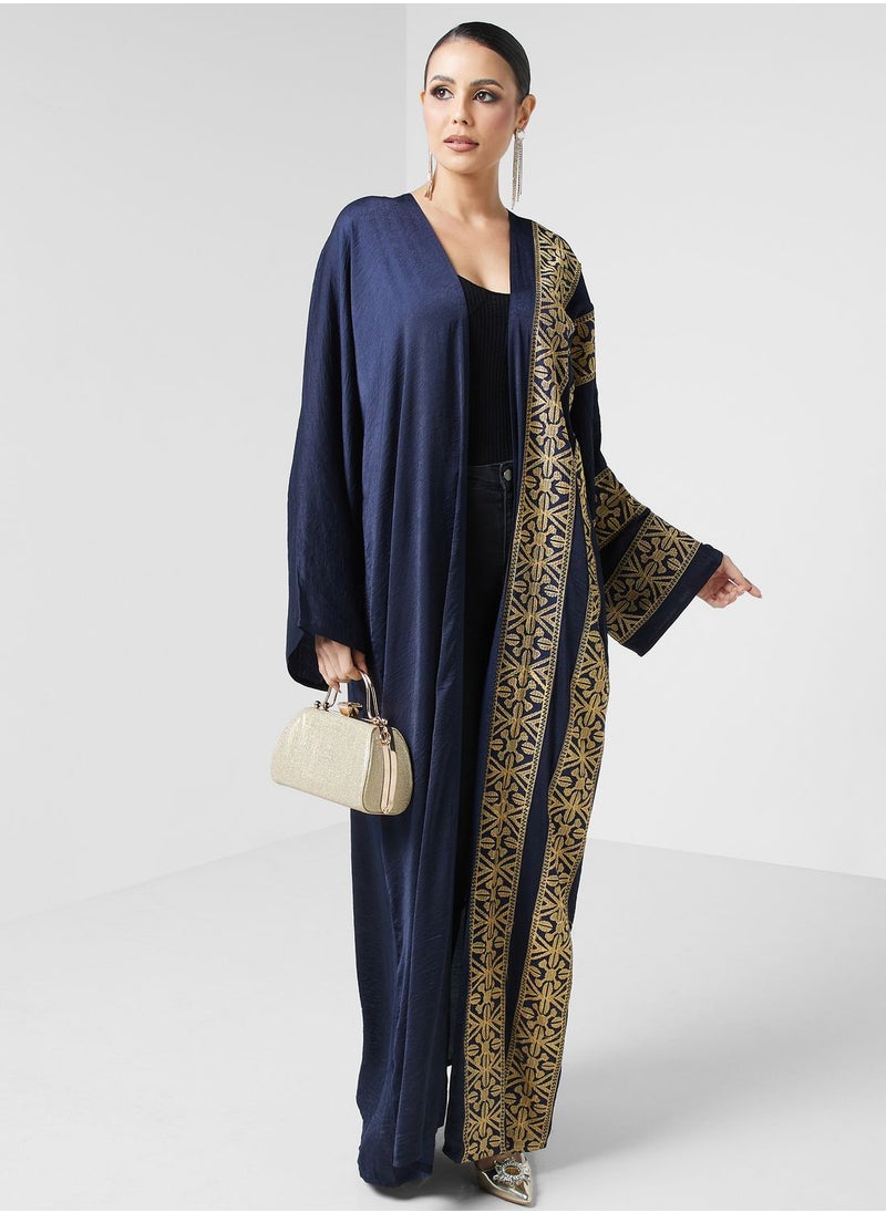 hayas closet - Embroidered Button Detailed Abaya - Image 1