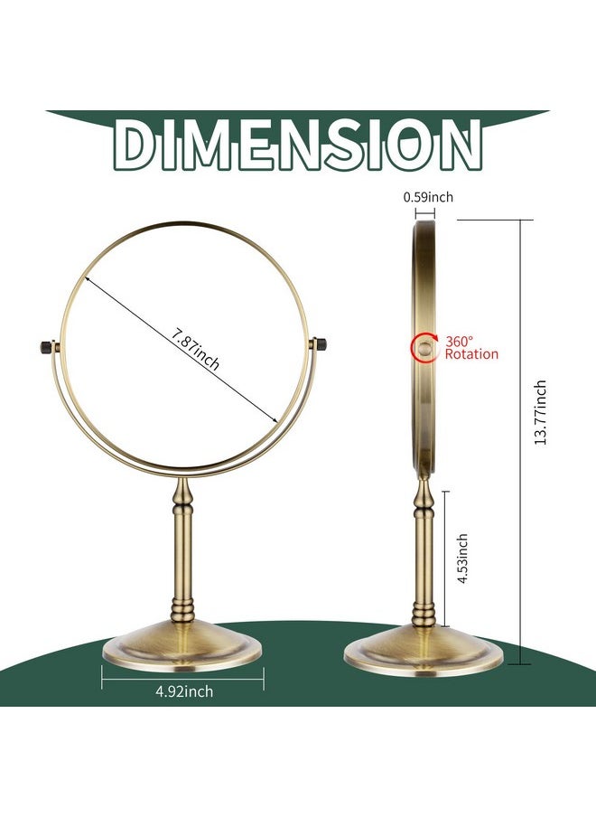 Nicesail Tabletop Makeup Mirror Doubleside 1X10X 360 Swivel Cosmetic Mirror For Table Desk No Light Antique Bronze (8 Inch 10X)  - Image 5
