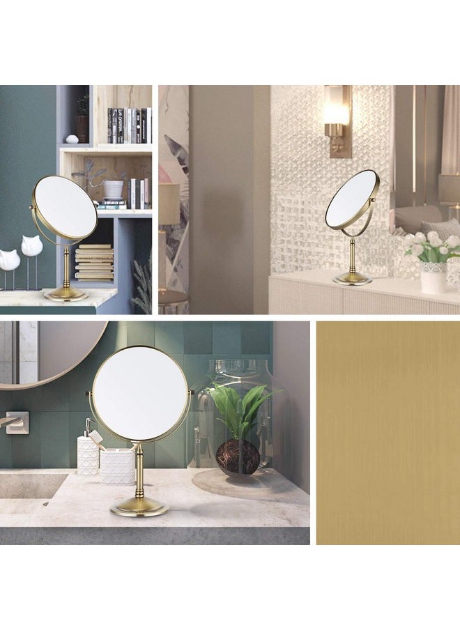 Nicesail Tabletop Makeup Mirror Doubleside 1X10X 360 Swivel Cosmetic Mirror For Table Desk No Light Antique Bronze (8 Inch 10X)  - Image 2