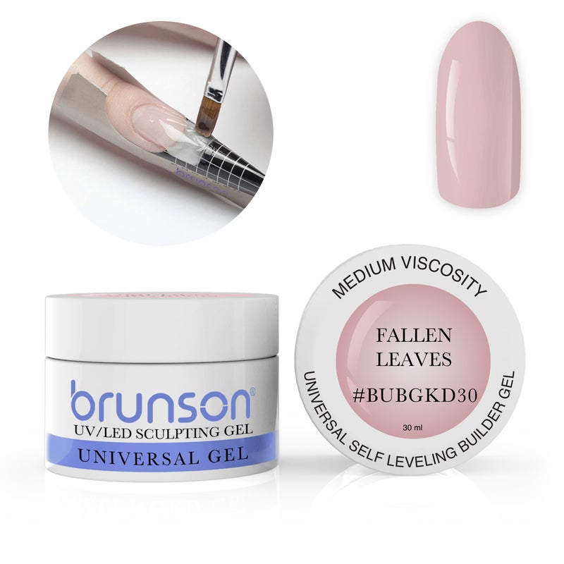 Brunson Builder Gel in Jar 30ml Professional Sculpting Builder Gel for Nail Extensions Overlays and 3D Nail Art UV LED Self Leveling Gel for Long Lasting High Gloss Nails