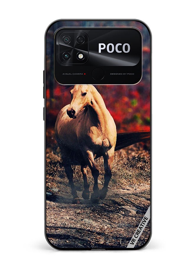 VR CREATIVE غطاء حماية لهاتف Xiaomi Poco C40 بتصميم حصان متعدد الألوان - Image 1