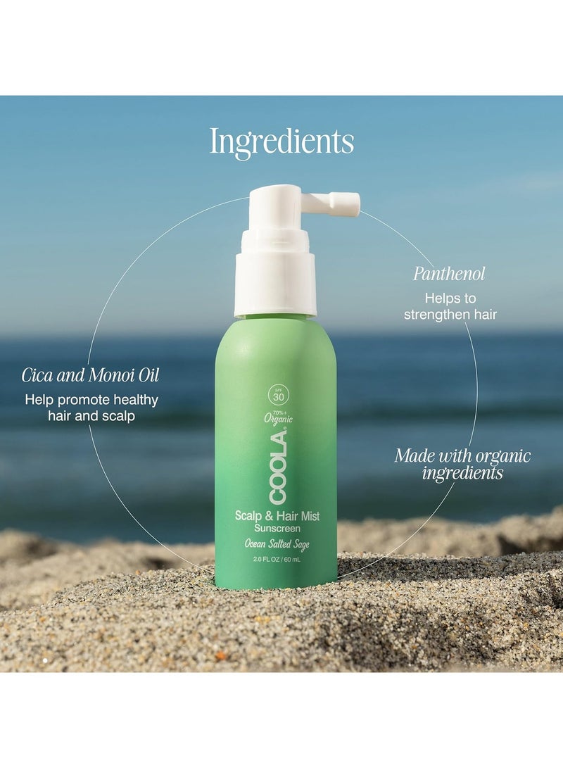 COOLA رذاذ واقي الشمس لفروة الرأس والشعر مع سيكا + زيت مونوى، 2 أونصة سائلة - Image 2