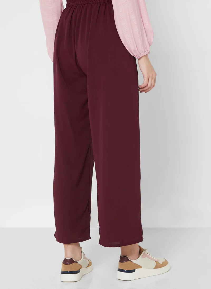 Khizana Crisscross Waist Plicated Detail Pants