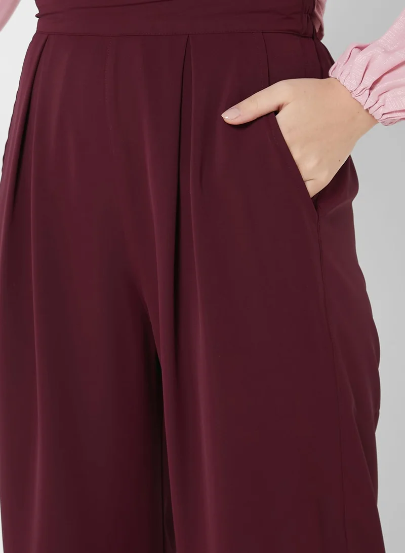 Khizana Crisscross Waist Plicated Detail Pants