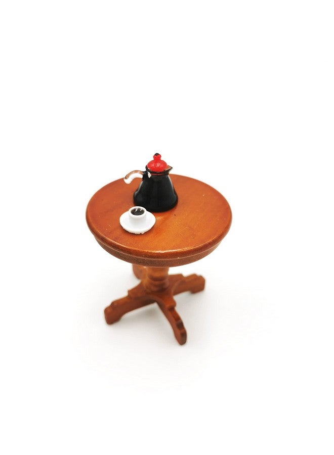SXFSE Dollhouse Decoration Accessories, 1:12 Dollhouse Furniture Miniature Wooden Round Side Table Kids Pretend Play Toy - Image 3