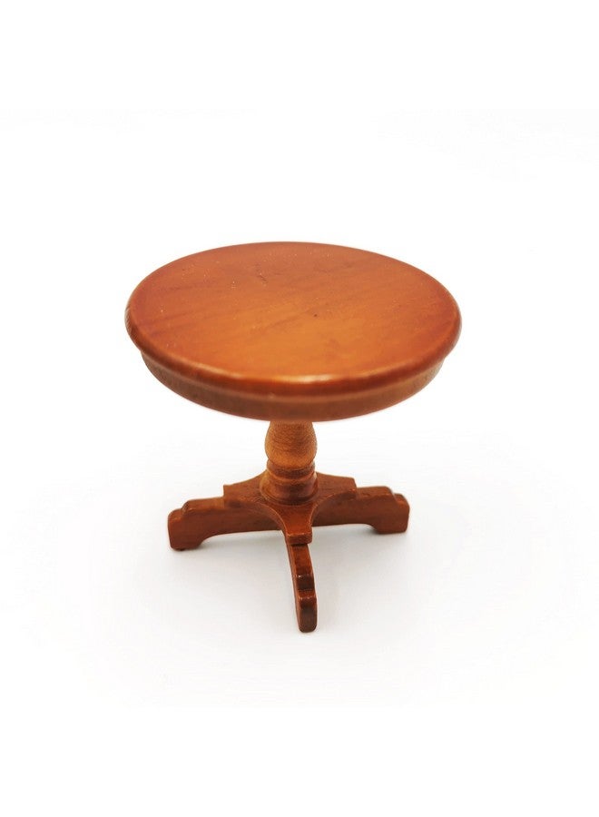 SXFSE Dollhouse Decoration Accessories, 1:12 Dollhouse Furniture Miniature Wooden Round Side Table Kids Pretend Play Toy - Image 1