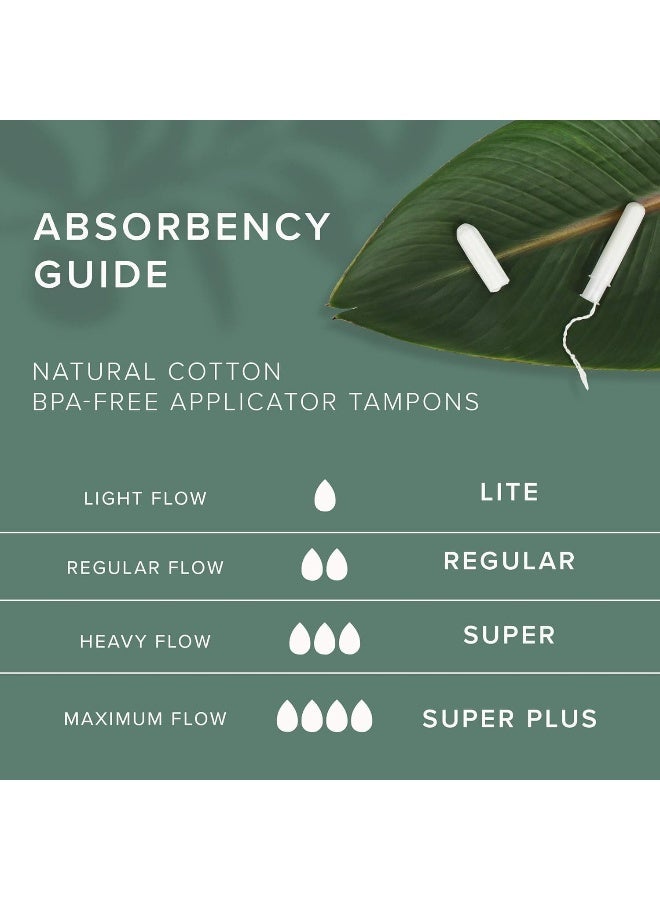 Veeda 100 Natural Cotton Tampons Regular Absorbency with leak proof protection Compact BPAFree Applicator Unscented Free from Chlorine Toxin 16 Count - Image 3