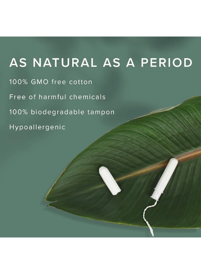 Veeda 100 Natural Cotton Tampons Regular Absorbency with leak proof protection Compact BPAFree Applicator Unscented Free from Chlorine Toxin 16 Count - Image 2