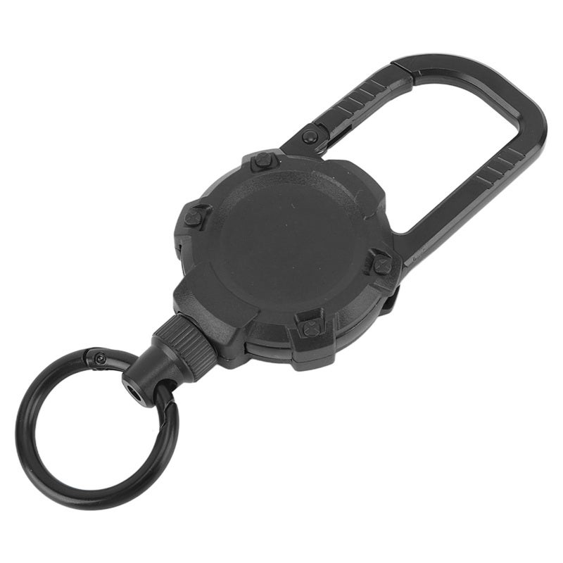 Magnetic Retractable Keychain Stainless Steel Wire Easy Pull Buckle Carabiner Key Chain OD Green - Image 2