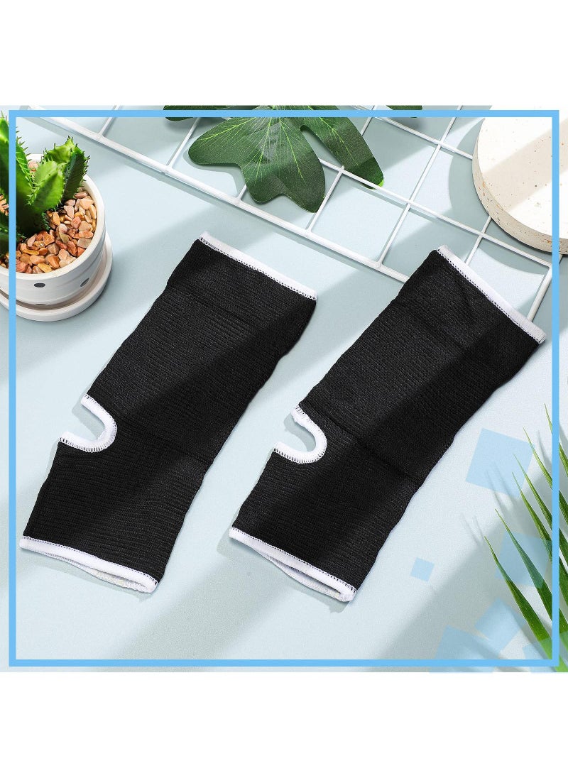 Sweet seven Kids Ankle Support Compression Set - 4 Pieces, Black, 5-10 Years - Elastic Ankle Brace and Compression Socks for Jogging, Running, and Fitness  - Image 2