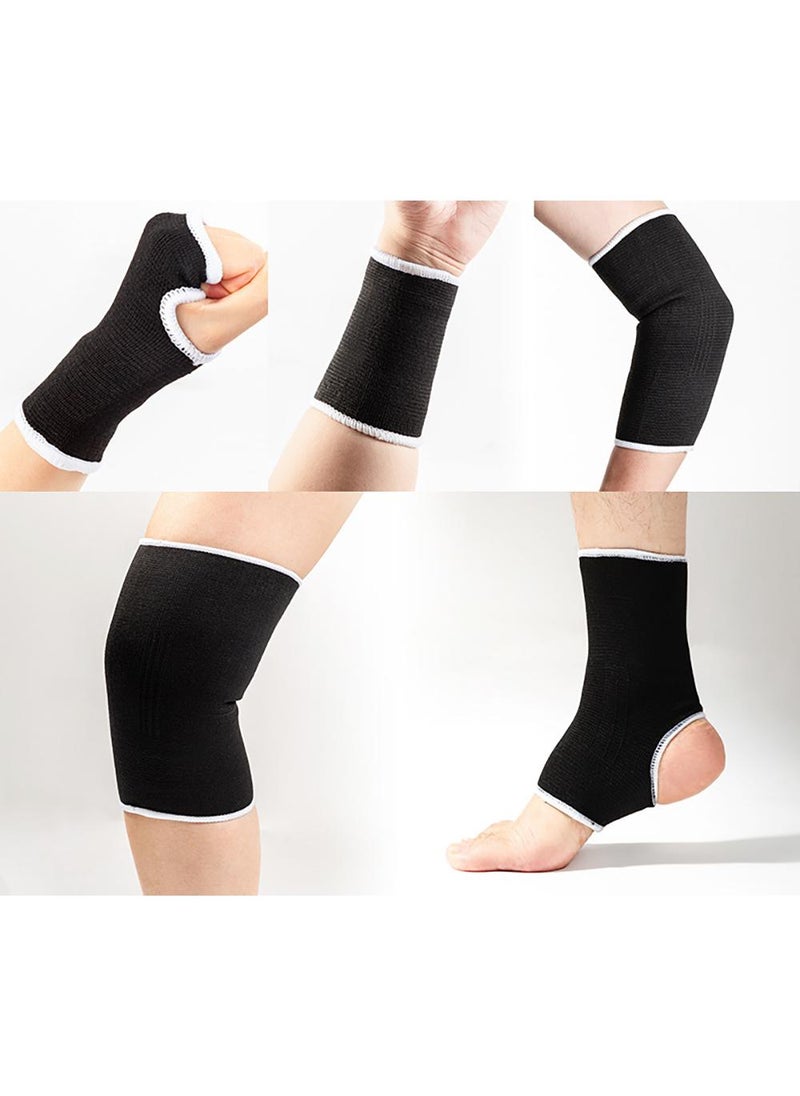 Sweet seven - Kids Ankle Support Compression Set - 4 Pieces, Black, 5-10 Years - Elastic Ankle Brace and Compression Socks for Jogging, Running, and Fitness - Image 1