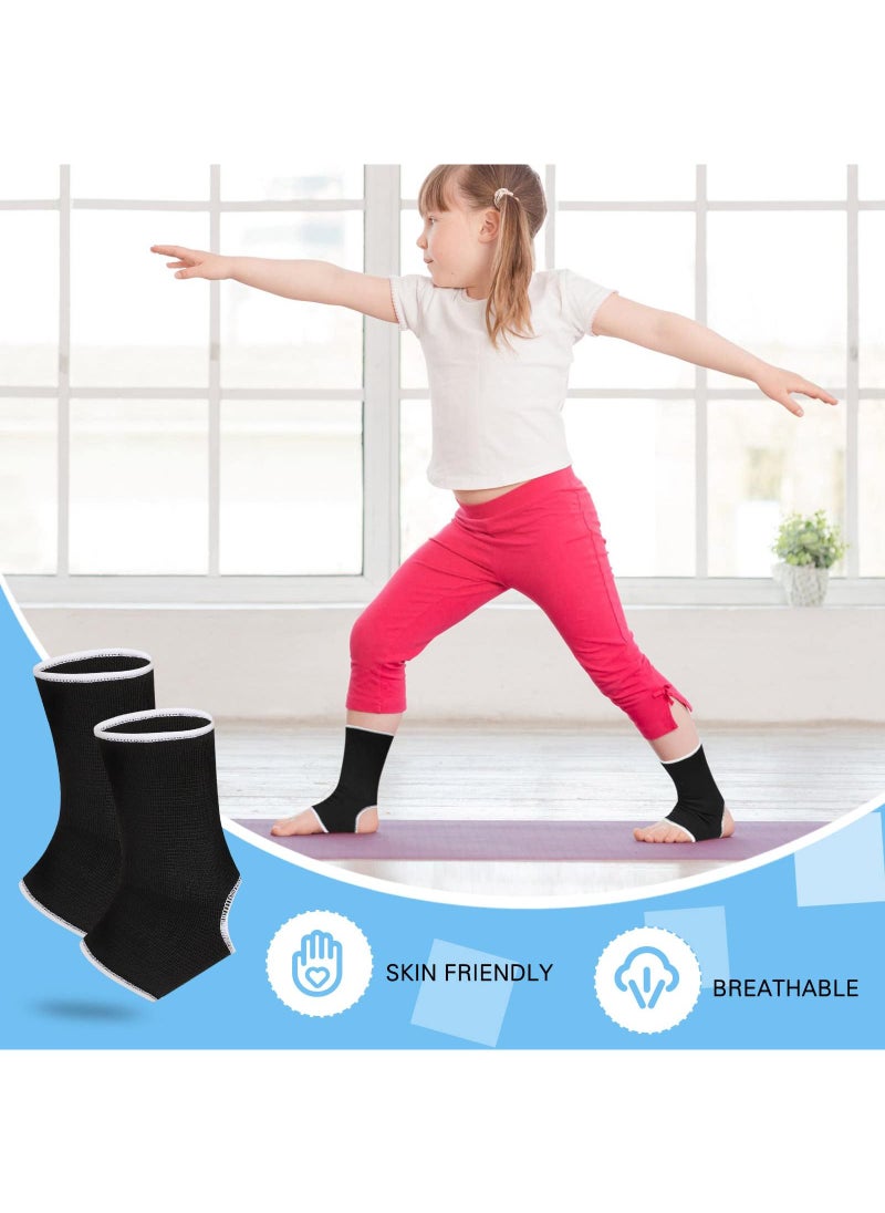 Sweet seven Kids Ankle Support Compression Set - 4 Pieces, Black, 5-10 Years - Elastic Ankle Brace and Compression Socks for Jogging, Running, and Fitness  - Image 5