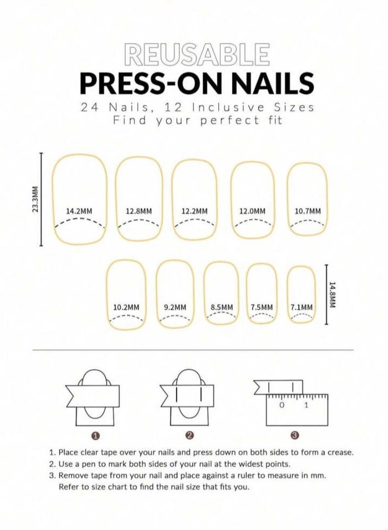 Tuline Soft white classic french nails 24pcs - Image 5