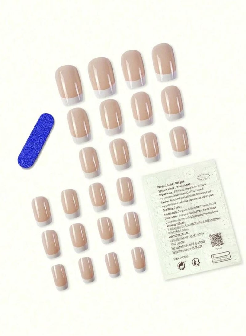 Tuline Soft white classic french nails 24pcs - Image 2