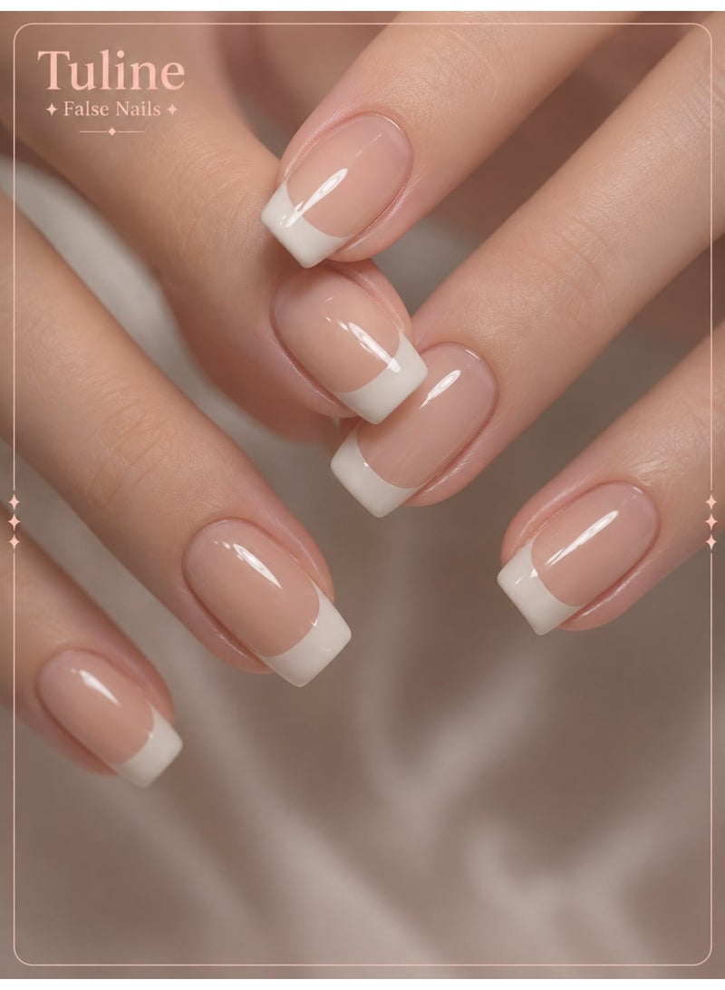 Tuline Soft white classic french nails 24pcs - Image 1