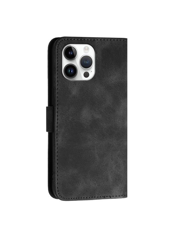 Zaboon Case For iPhone 13 Pro Max YX0080 Grid Butterfly Embossed Pattern Flip Leather Phone Case with Lanyard - Image 3