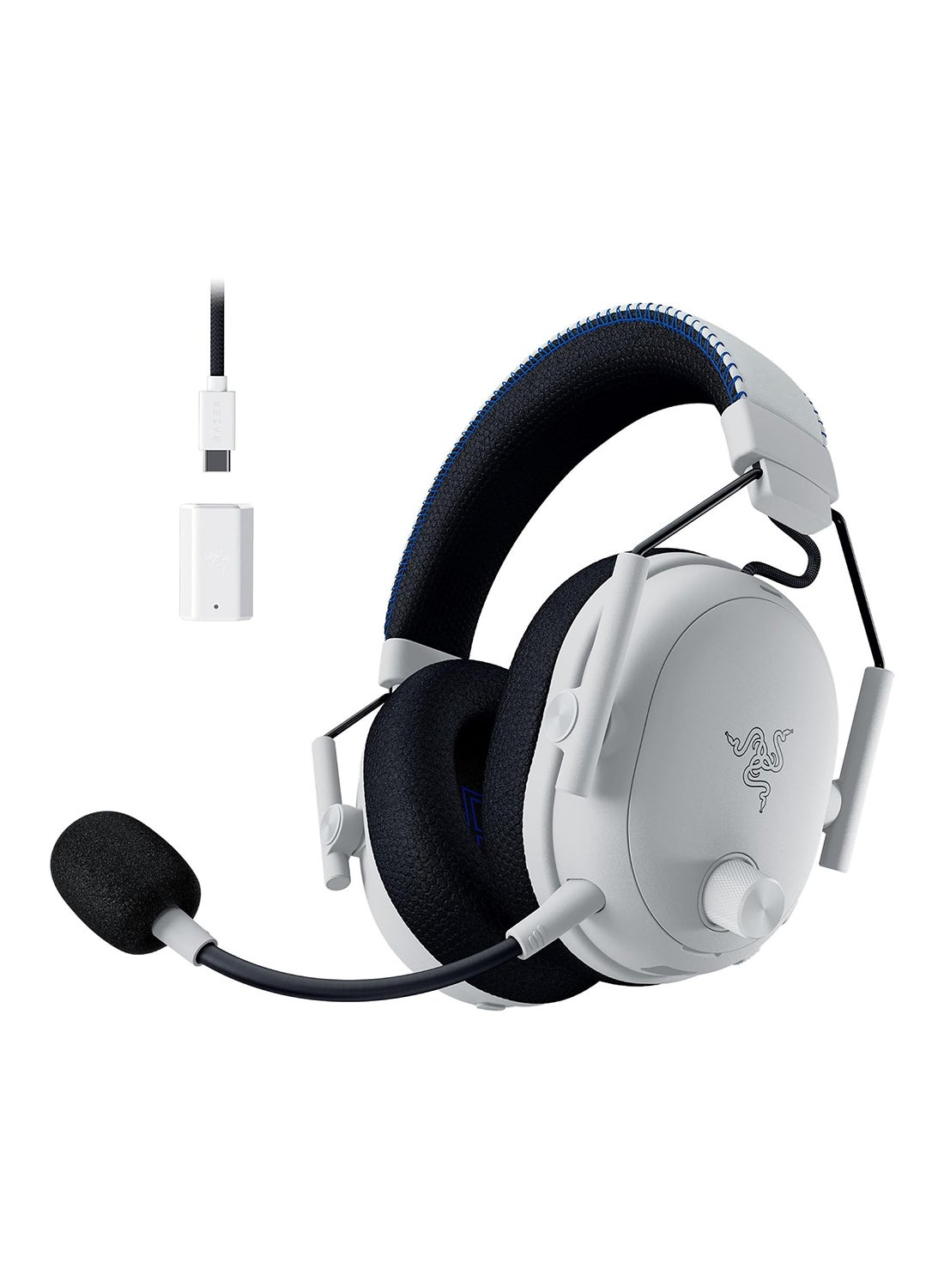 Razer BlackShark V3 Pro Wireless ANC Esports Gaming Headset for PlayStation: Full Band Mic - 50mm Drivers - 2.4 GHz, Bluetooth, 3.5mm - Works with PC, Mac, Nintendo Switch, Smartphone - White