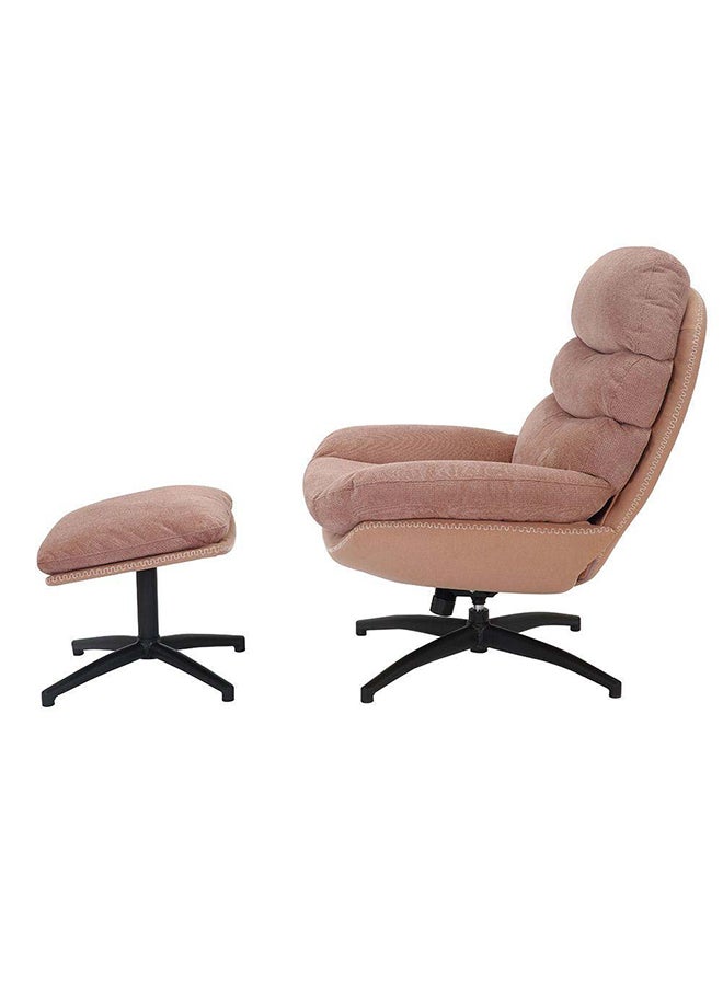 DANUBE HOME Lyndon 1 Seater Fabric Accent Chair With Ottoman Accent Chair  Modern Design One Seat Sofas Comfortable Living Room Furniture 92.5 x W 78.5 x H 100 cm Rose  - Image 4