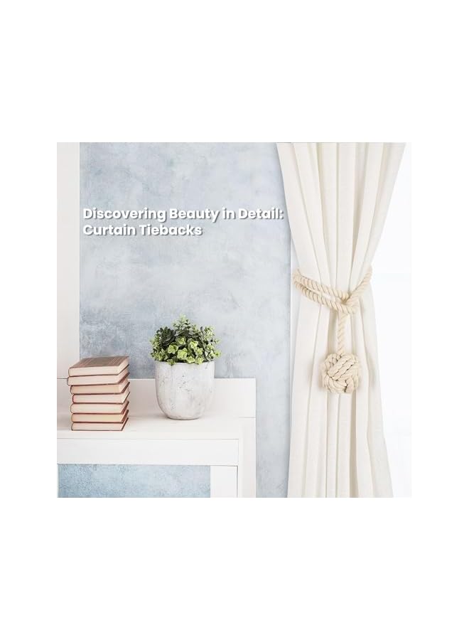 The Bros 2 Pack Curtain Tiebacks, Curtain Ties, Curtain Holders for Wall Drapes, Curtain Holdbacks, Curtain Tie Backs for Curtains Pull Backs, Drapery Tiebacks, Outdoor White Curtain Rope Tiebacks - Image 4