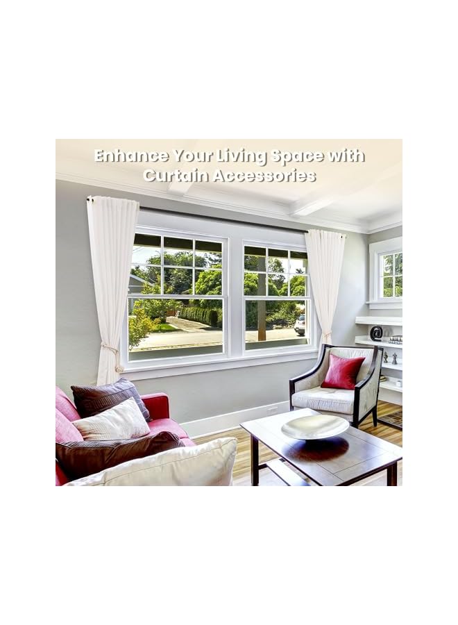 The Bros 2 Pack Curtain Tiebacks, Curtain Ties, Curtain Holders for Wall Drapes, Curtain Holdbacks, Curtain Tie Backs for Curtains Pull Backs, Drapery Tiebacks, Outdoor White Curtain Rope Tiebacks - Image 5