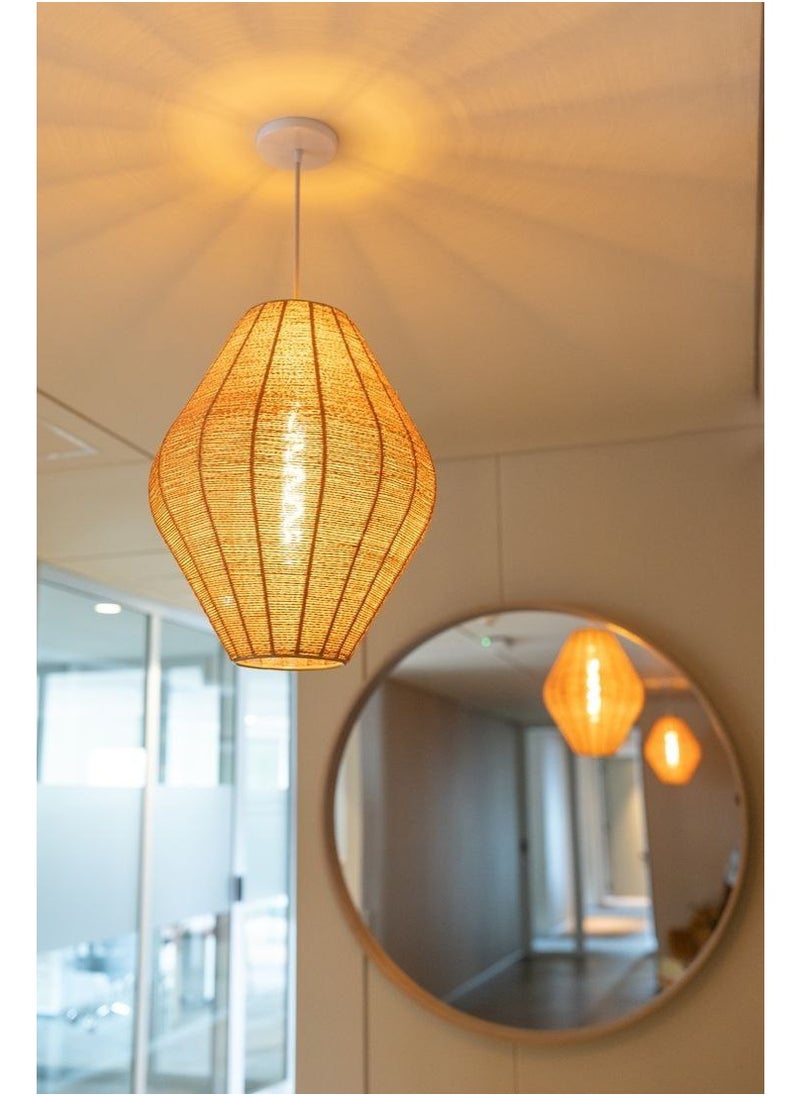 tbshomelamp Jute-Boho Celling Lighting Beige  25x40 cm  - Image 4