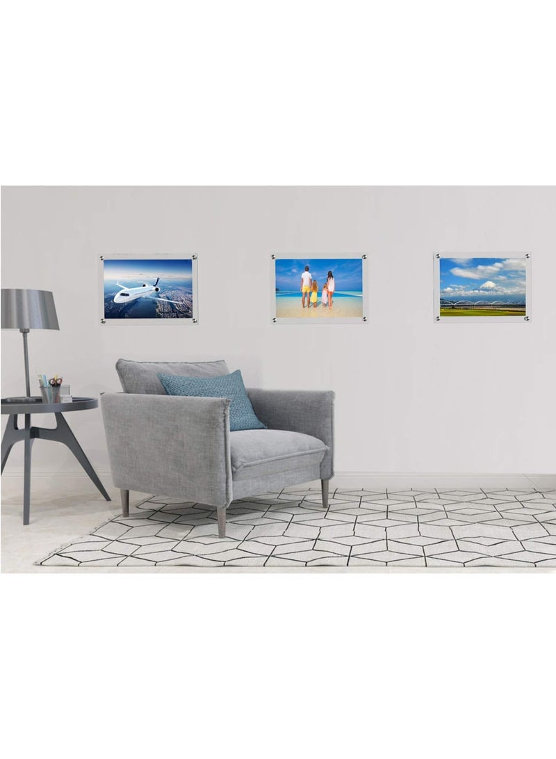 Meetu Acrylic Picture Frames 11x14 -Inner 10x12 Photo Frames Wall Frames To Display Family Pictures, Baby Pictures, Documents, Arts, Dog Pictures -Make Clear Float 3D Look (2 Pack) - Image 3