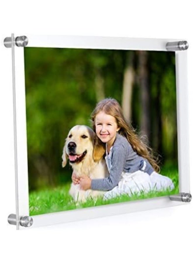 Meetu Acrylic Picture Frames 11x14 -Inner 10x12 Photo Frames Wall Frames To Display Family Pictures, Baby Pictures, Documents, Arts, Dog Pictures -Make Clear Float 3D Look (2 Pack) - Image 1