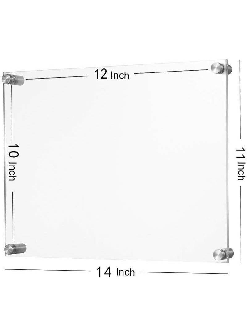 Meetu Acrylic Picture Frames 11x14 -Inner 10x12 Photo Frames Wall Frames To Display Family Pictures, Baby Pictures, Documents, Arts, Dog Pictures -Make Clear Float 3D Look (2 Pack) - Image 2