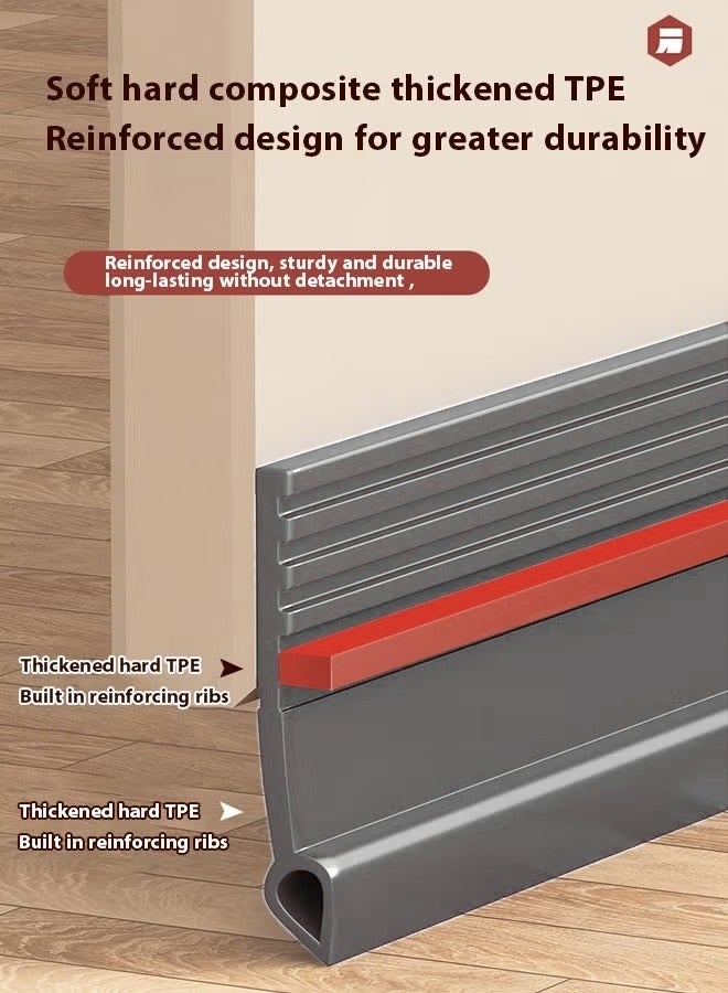 Optico 1/2/3Pcs Door Draft Stopper, Weather Stripping Door Seal Self Adhesive Door Seal Strip Under Door Gap Filler Door Draft Blocker Bottom Door Sweep Windbreak Strip (1M/3.3ft, Grey)  - Image 3