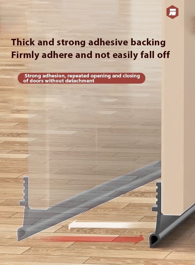 Optico 1/2/3Pcs Door Draft Stopper, Weather Stripping Door Seal Self Adhesive Door Seal Strip Under Door Gap Filler Door Draft Blocker Bottom Door Sweep Windbreak Strip (1M/3.3ft, Grey)  - Image 4