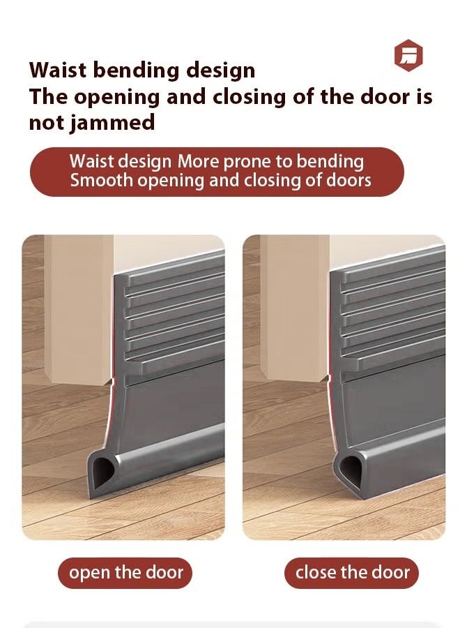 Optico 1/2/3Pcs Door Draft Stopper, Weather Stripping Door Seal Self Adhesive Door Seal Strip Under Door Gap Filler Door Draft Blocker Bottom Door Sweep Windbreak Strip (1M/3.3ft, Grey)  - Image 5