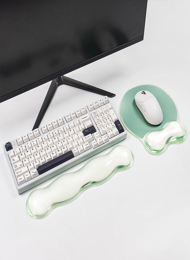Sumgsn Gel Wrist Rest for Keyboard and Mouse, Ergonomic Clear Wrist Pad with Mouse Pad Support Non-Slip Base for Typing Pain Relief/Computer/Laptop/Gaming/Home/Office - Image 1