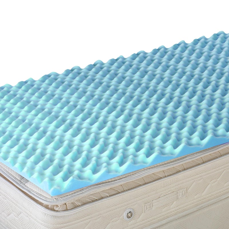 DMI DMI Foam Mattress Topper Egg Crate Foam Pad Mattress Pad and Bed Topper for Support Air Circulation Pressure Relief and Weight Distribution Full Size Mattress 50 x 72 x 2 Blue 