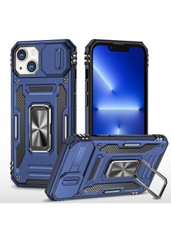 Generic Case Cover For iPhone 13 Armor PC + TPU Camera Shield Phone Case Navy Blue 